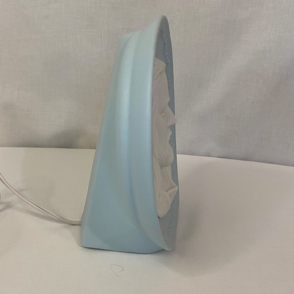 Jesus Table Lamp Nightlight Blue White Porcelain Bisque Easter Religious Vintage - Picture 4 of 9